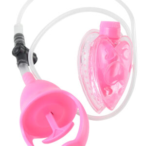 Fetish Fantasy Series Vibrating Mini Pussy Pump Pink. Get just the right amount of stimulation where you want it most with the Vibrating Mini Pussy Pump. Simply place the soft heart shaped suction cup over your lips