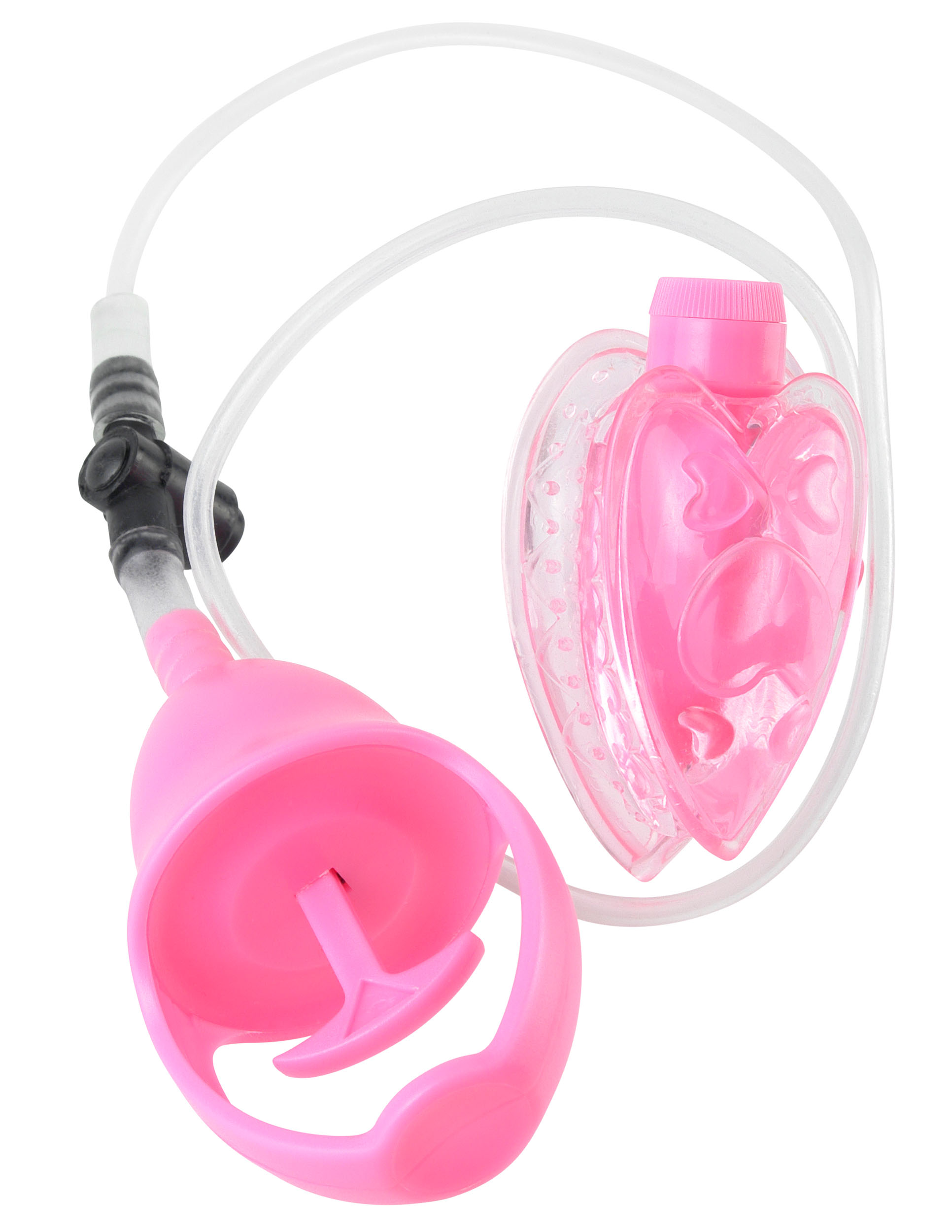 Fetish Fantasy Series Vibrating Mini Pussy Pump Pink. Get just the right amount of stimulation where you want it most with the Vibrating Mini Pussy Pump. Simply place the soft heart shaped suction cup over your lips
