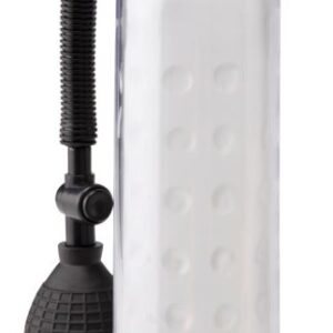 Pump Worx Silicone Pump Clear from Pipedream Products. The Silicone Power Pump will give you the size and confidence you have always dreamed about without any harmful side effects. With each squeeze of the medical style pump ball