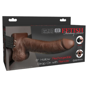 Fetish Fantasy 8 inches Hollow Rechargeable Strap On with Remote Control Brown from Pipedream Products. Have you always wanted to feel more confident about your size and enjoy satisfying sex with your partner long enough for both of you to reach orgasm? Y