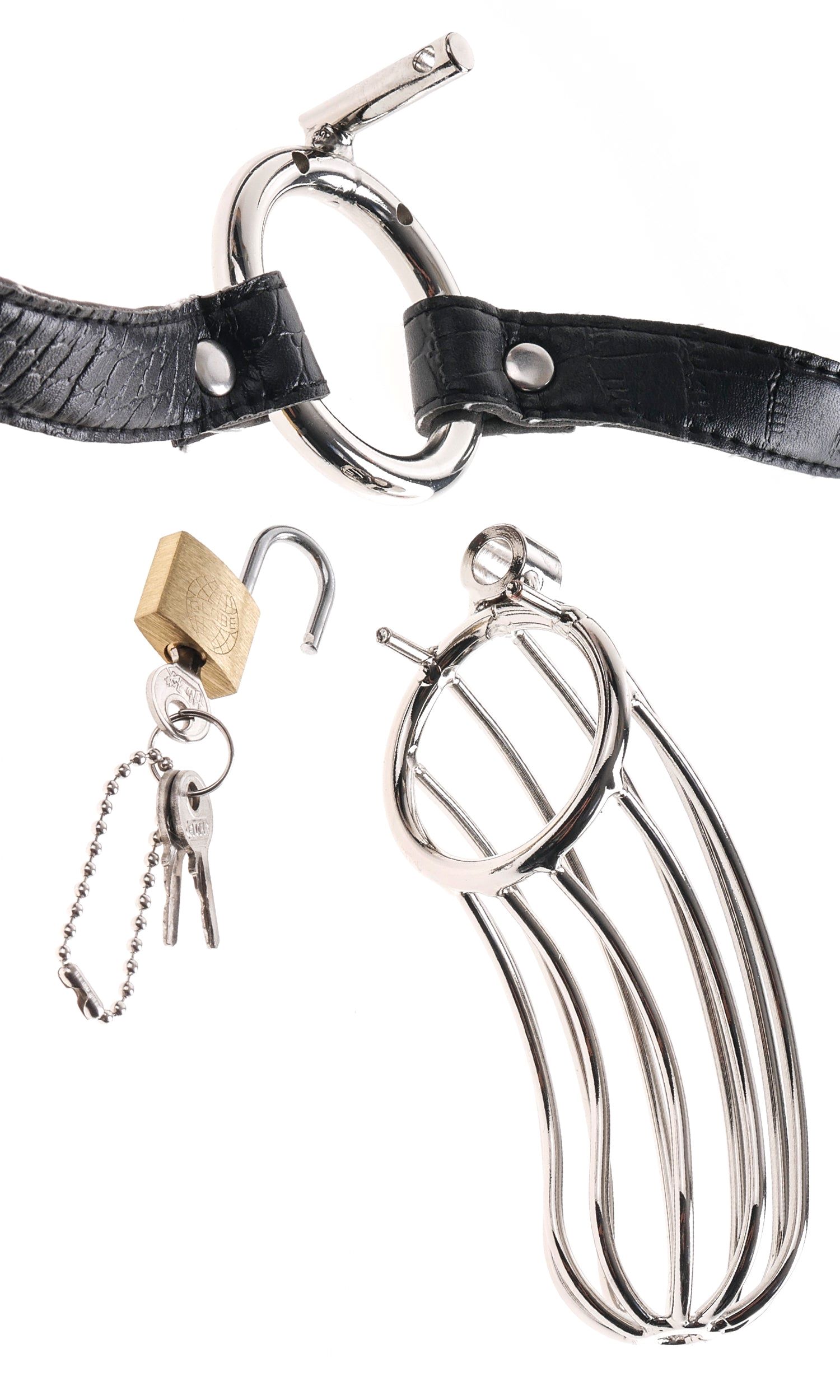 Fetish Fantasy Extreme The Prisoner Black Steel Cock Cage Male Chasity with Lock. Put his boner behind bars with this chastity belt cock cage! Punish your subject's misbehaved member with The Prisoner steel cock cage chastity belt. Made from highly polish