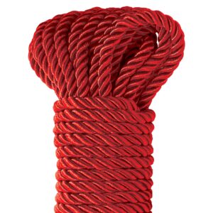 Fetish Fantasy Series Deluxe Silky Rope Red 32 feet long from Pipedream Products. You do not have to be an expert to enjoy the pleasure of Japanese style bondage play when you use the super soft and silky Deluxe Silky Rope. It is ideal for those who simpl
