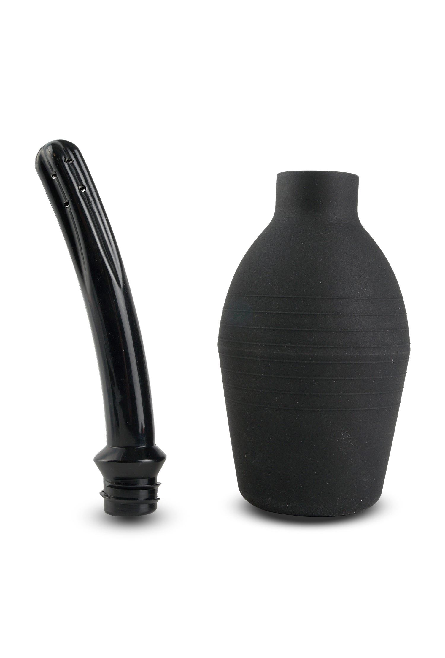 Fetish Fantasy Series Curved Douche/Enema Black from Pipedream Products. Getting cleaned has never been such dirty fun with the Curved Douche/Enema system! Designed to be pleasurable and practical