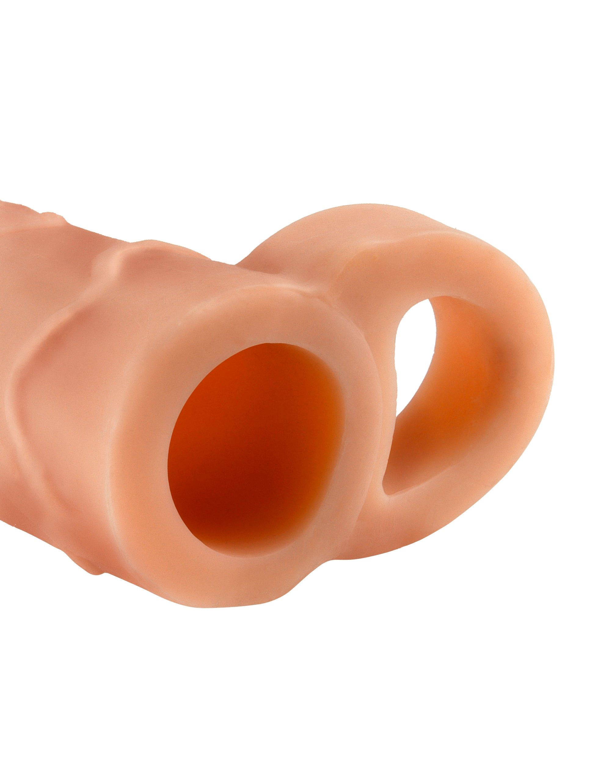 Fantasy X-Tensions Perfect 2 inches Extension with Ball Strap Light Skin Tone Beige Flesh from Pipedream Products. Turn your penis into an instant pleasure machine with the incredible Fantasy X-tensions. Now you can be all the man you can be and satisfy y