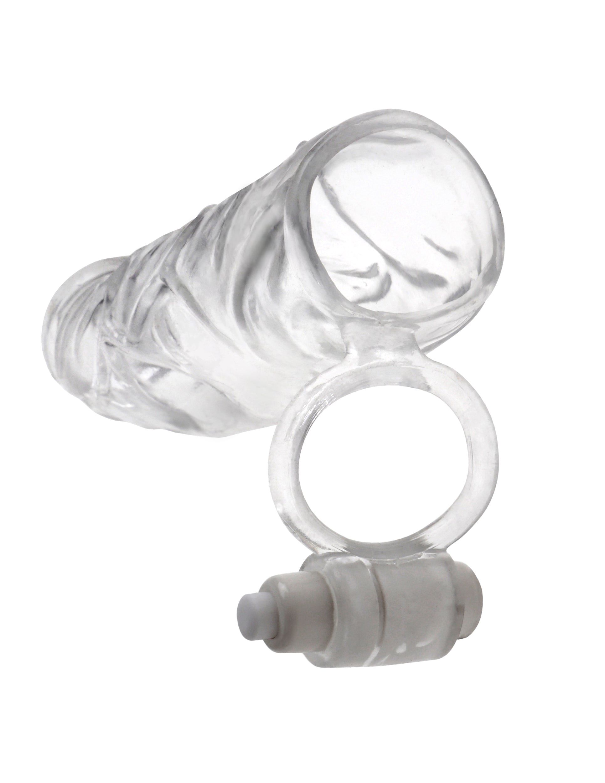 Fantasy X-tensions Vibrating Super Sleeve Clear from Pipedream Products. Turn your penis into an instant pleasure machine with the incredible Fantasy X-Tensions. Now you can be all the man you can be and satisfy your partner with this easy to use erection