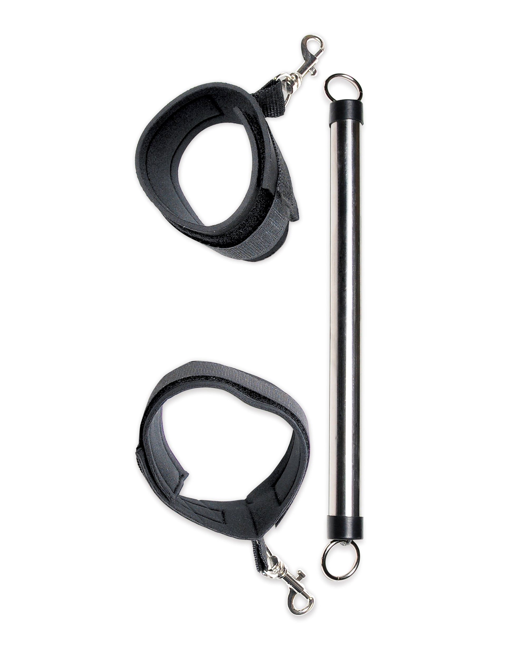 Fetish Fantasy Series Limited Edition Spreader Bar from Pipedream Products. Open wide! This beginner's metal Spreader Bar will put you or your partner in the right position for pleasure every time. Attach the adjustable ankle cuffs and your subject will n
