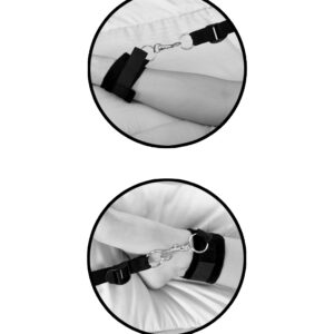 Fetish Fantasy Limited Edition Wraparound Mattress Restraints Black from Pipedream Products. Transform your bed into a passion playground and let the games begin! These wrap around mattress restraints open a world of possibilities for you and your lover.