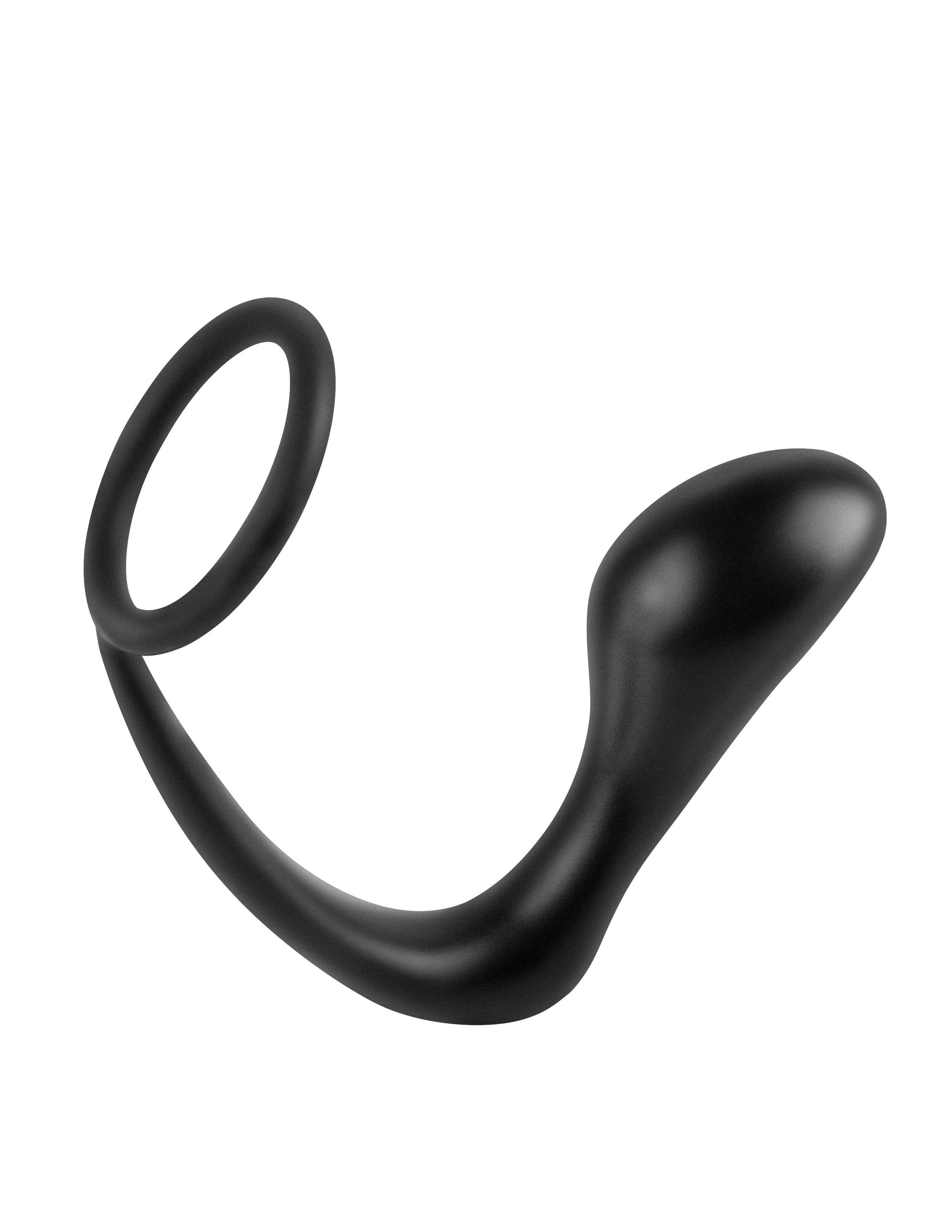 Anal Fantasy Collection Ass-Gasm Cock Ring Plug from Pipedream Products. Enjoy the most explosive ejaculations ever with the Ass Gasm Cock Ring Plug. Made entirely from silky smooth Elite Silicone