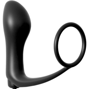 Anal Fantasy Ass-Gasm Cock Ring Plug from Pipedream Products. The best selling Anal Fantasy Ass-Gasm Cock Ring Plug is now available as a powerful vibrating version! Enjoy the most explosive ejaculations ever with the Ass-Gasm Cock Ring Vibrating Plug. Ma