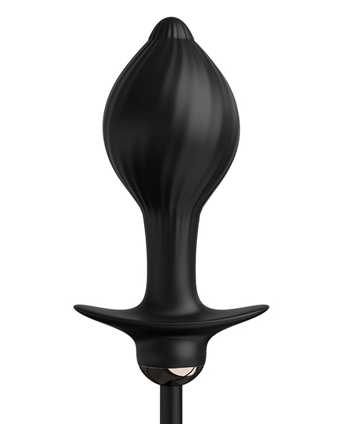Anal Fantasy Elite Auto-Throb Inflatable Plug Black from Pipedream Products. The Anal Fantasy Elite Collection Auto-Throb Inflatable Vibrating Plug offers one touch anal expansion pleasure