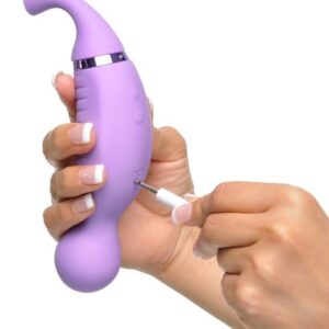 Fantasy For Her Tease Her Remote Silicone Petite Clitoral Vibrator Purple from Pipedream Products. Her fantasy was to give herself the ultimate orgasm. She had heard that suction from an Ultimate Climax Her would surround her clitoris and nipples in inten