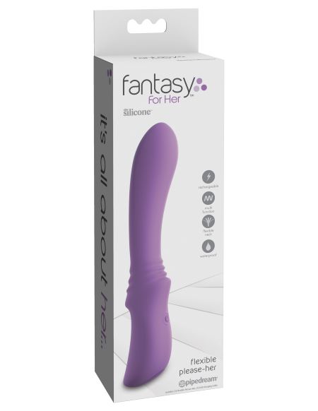 Fantasy For Her Flexible Please Her Purple Vibrator from Pipedream Products. Her body was seductively curvy and she wanted an exquisite toy that could be flexible along with her. Her Flexible Please Her is generous flexibility moved with her. She pressed