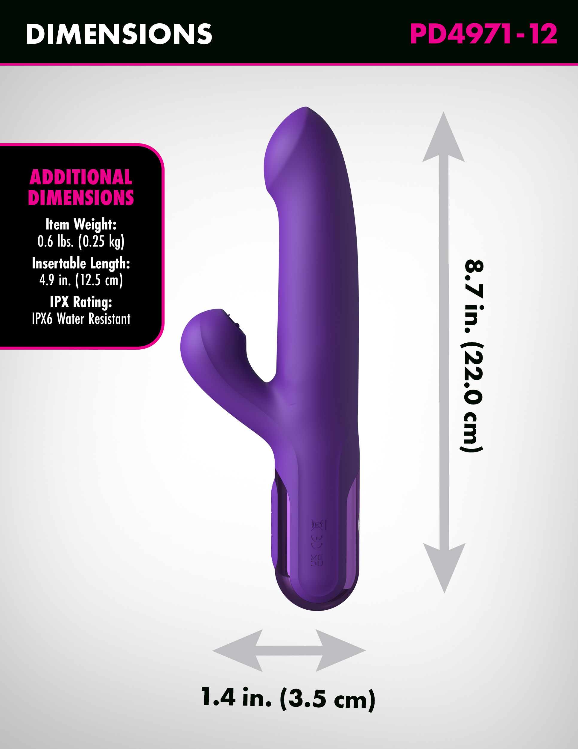 Experience the thrill of hi-speed thrusting! The Super SoniX Thruster is THE quintessential vibrating "rabbit massager" designed to take you to the finish line like never before! Using the same mechanism as massage gun therapy