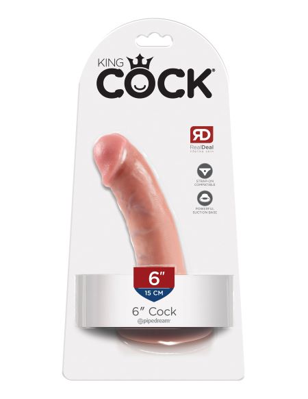 King Cock 6 inches Cock Beige Dildo Real Deal RD from Pipedream Products. Operating instructions: use plenty of Lubricant for an extra wet