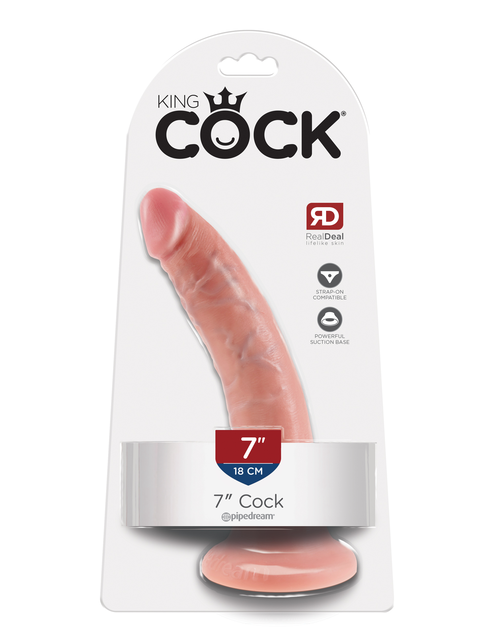 King Cock 7 inches Cock Beige Dildo Real Deal RD from Pipedream Products. Do you want your first dildo to look and feel just like the rock hard stud you have always fantasized about? Stop dreaming and get down with the King! Every vein