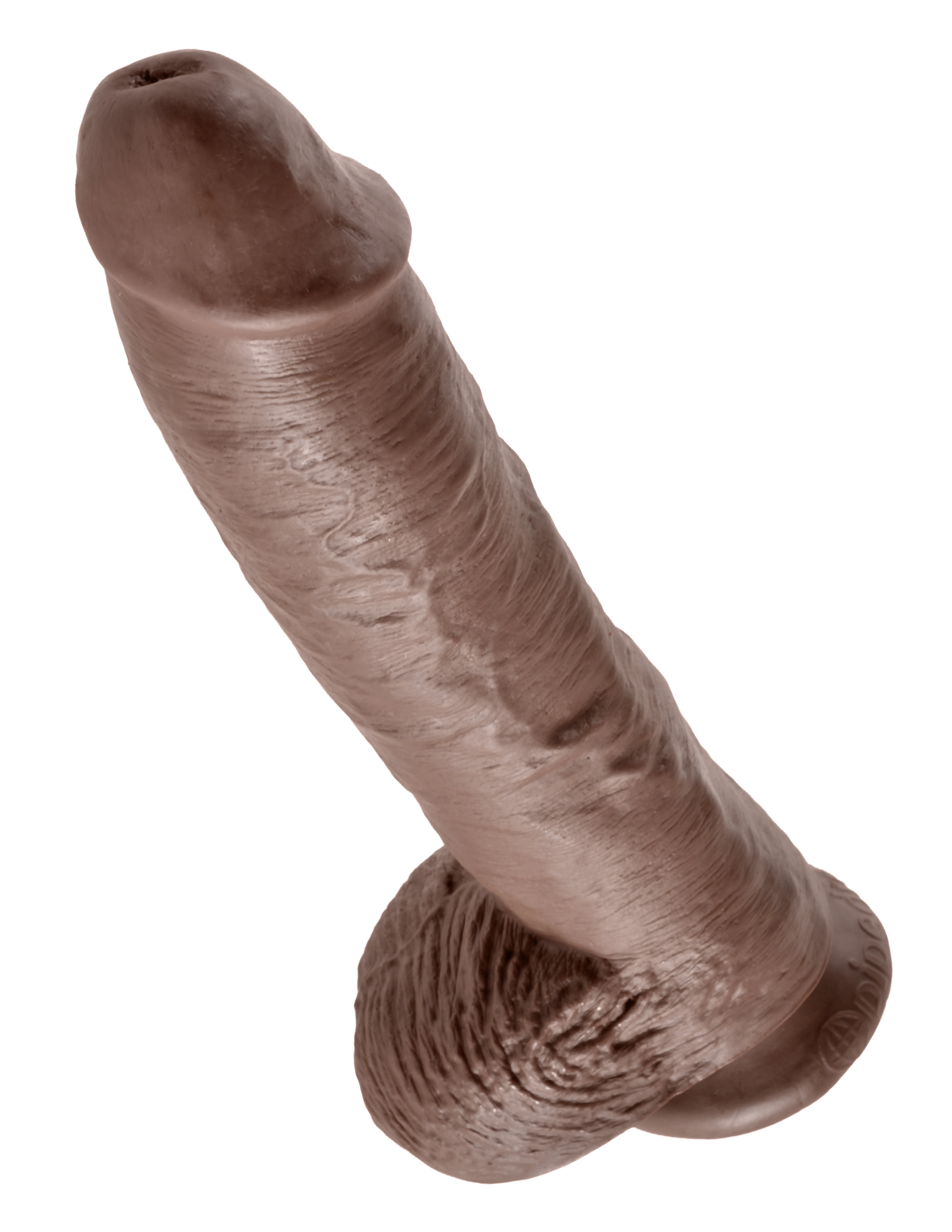 King Cock 10 inches with Balls Brown Dildo Real Deal RD from Pipedream Products. Do you want your first dildo to look and feel just like the rock hard stud you have always fantasized about? Stop dreaming and get down with the King! Every vein
