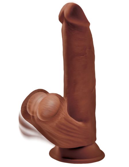 King Cock Triple Density Plus 8 inches Cock with Swinging Balls Medium Skin Tone Brown from Pipedream Products. Feel The Difference! The King Cock Plus Triple Density dildo is made of new and improved Fanta Flesh material