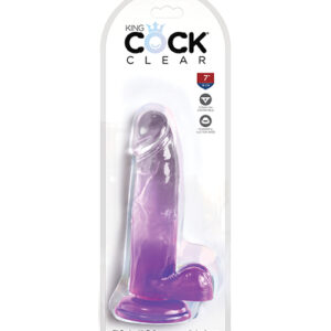 King Cock Clear Dildo 7 inches with Balls Purple from Pipedream Products. Clearly the best! Created to heighten your pleasure experience
