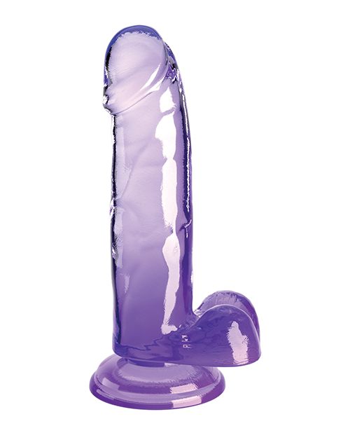 King Cock Clear Dildo 7 inches with Balls Purple from Pipedream Products. Clearly the best! Created to heighten your pleasure experience