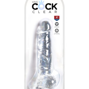King Cock Clear 8 inches Cock Realistic Dildo with Balls from Pipedream Products. Clearly the best! Created to heighten your pleasure experience
