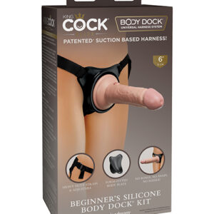 King Cock Elite Beginners Body Dock with 6 inches Dildo Kit from Pipedream Products. ï»¿The patented Beginnerâs Silicone Body Dock Kit includes everything you need to take strap on couples naughty play to a whole new level! The included King Cock Elite