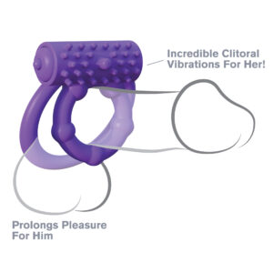 Fantasy C-Ringz Vibrating Prolong Performance Ring Purple from Pipedream Products. Perform like a pro