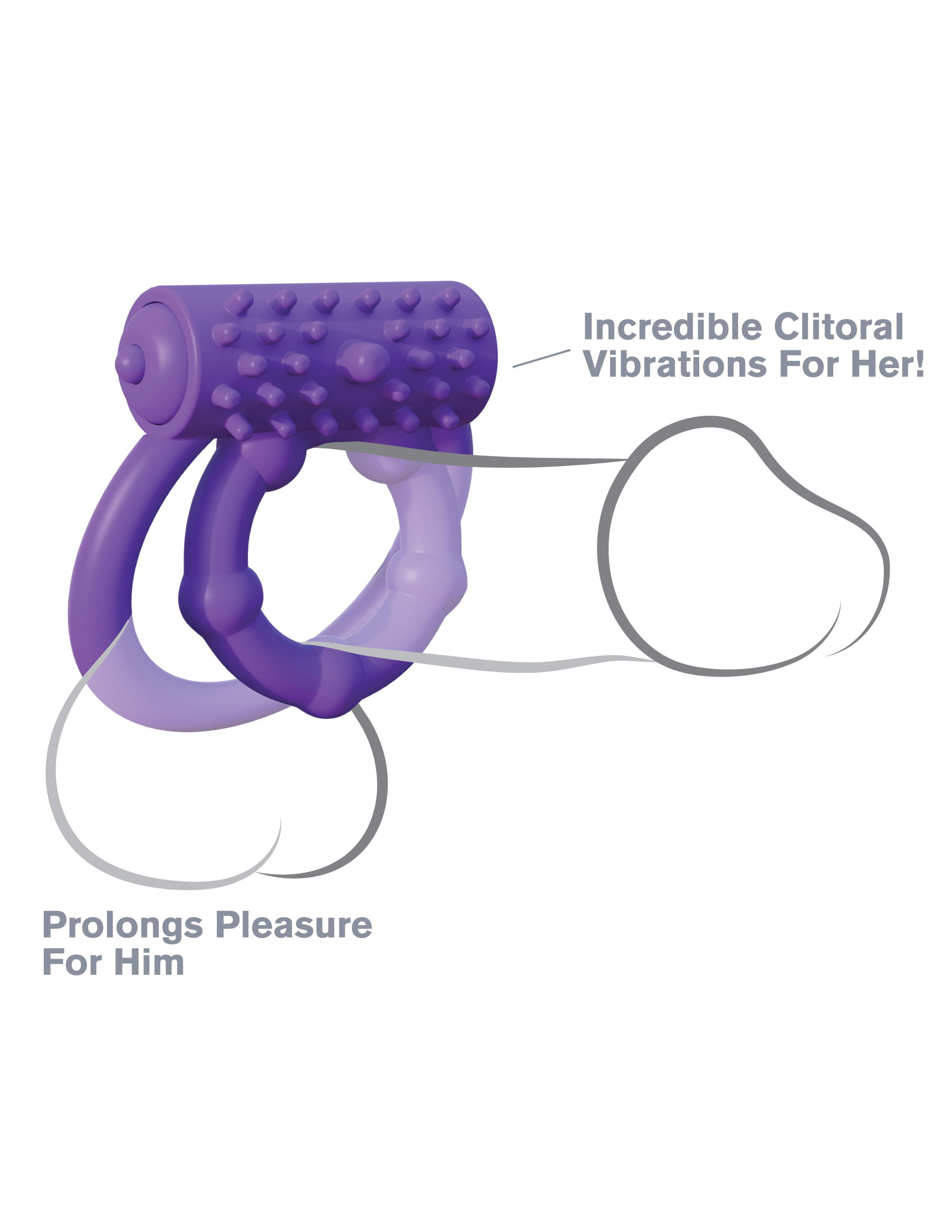 Fantasy C-Ringz Vibrating Prolong Performance Ring Purple from Pipedream Products. Perform like a pro