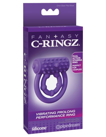 Fantasy C-Ringz Vibrating Prolong Performance Ring Purple from Pipedream Products. Perform like a pro