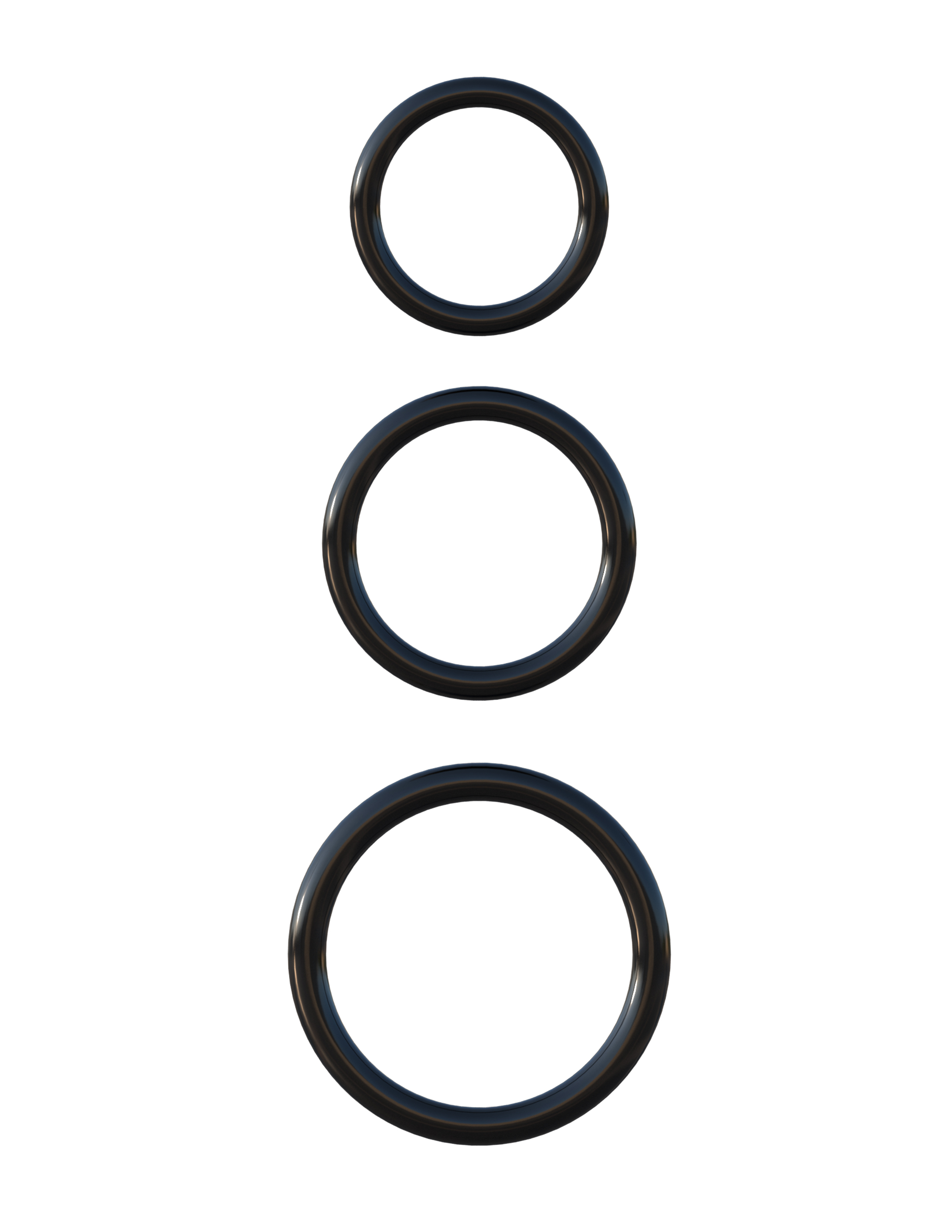 Fantasy C-Ringz Silicone 3 Ring Stamina Set Black from Pipedream Products. When you are looking for the ultimate beginner's cock ring kit