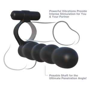 Fantasy C-Ringz Posable Partner Double Penetrator Black from Pipedream Products. Double the pleasure and double the fun with the incredible Posable Partner Double Penetrator! Now you both can enjoy the thrill of double penetration without having to worry