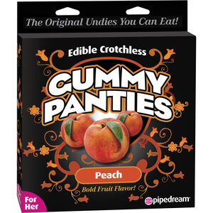 Gummy Panties Peach from Pipedream Products. Edible Crotchless Gummy Panties. Find out how many licks it takes to get to your sweet spot! Turn yourself into a tasty treat with these yummy Edible Gummy Undies. These delicious