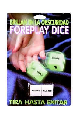 Glow In The Dark Dice Spanish Version Brillan en la obscuridad. Una forma erotica y divertida para traer seduccion a tu vida romantica. Tira los dados