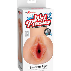 PDX Extreme Wet Pussies Luscious Lips Stroker Self Lubricating Light Skin from Pipedream Products. No lube needed. Just add water!  You have cum to the right place