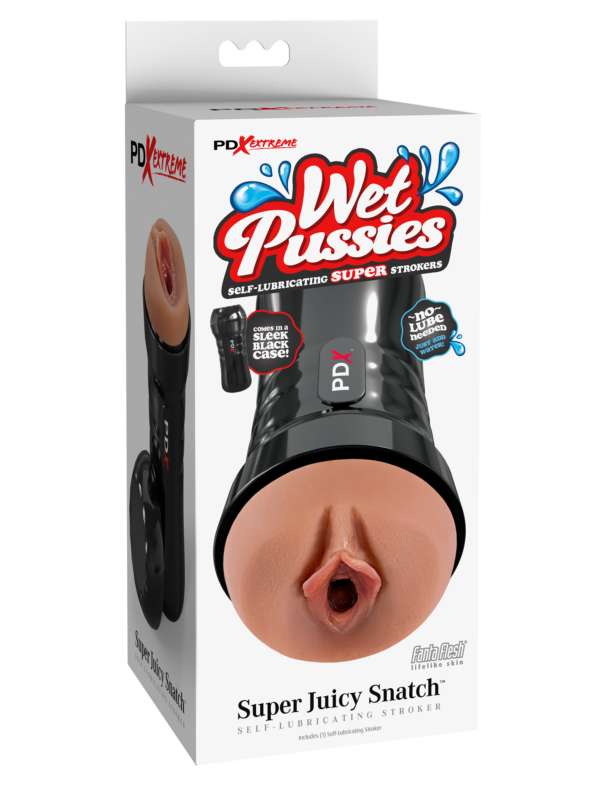 PDX Extreme Wet Pussies Super Juicy Snatch Dark Brown Stroker from Pipedream Products. No lube needed