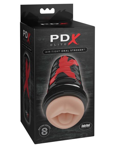 PDX Elite Air Tight Oral Stroker from PDX Brands. Air tight suction ensures that tip in or balls deep