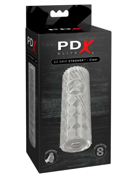 PDX Elite EZ Grip Stroker Clear surround your cock with snug
