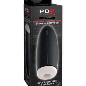 PDX Elite Fap-O-Matic Stroker from PDX Brands. The Fap-O-Matic elevates masturbation with powerful intermittent suction for the ultimate stroker experience. It is a perfect storm of sensation for heightened solo sex sessions that can be customized to your