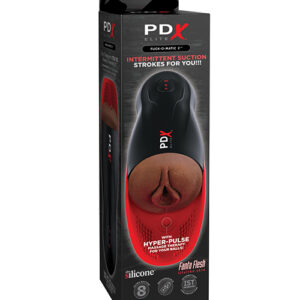 PDX Fuck-O-Matic with Hyper Pulse Brown from Pipedream Products. The PDX Elite Fuck-O-Matic 2 elevates masturbation with powerful suction action for the ultimate stroker experience. It is a perfect storm of sensation for heightened solo sex sessions that