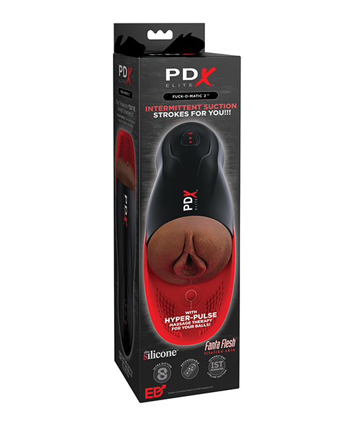 PDX Fuck-O-Matic with Hyper Pulse Brown from Pipedream Products. The PDX Elite Fuck-O-Matic 2 elevates masturbation with powerful suction action for the ultimate stroker experience. It is a perfect storm of sensation for heightened solo sex sessions that