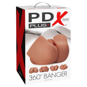 PDX Plus Female 360 Banger Tan Medium Skin Tone from Pipedream Products. It is time to fulfill all of your sexual fantasies with the 360 degree Banger Masturbator! Unlike other masturbators