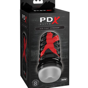 PDX Elite Air Tight Pussy Stroker Frosted Stroker from Pipedream Products. Air tight suction ensures that tip in or balls deep