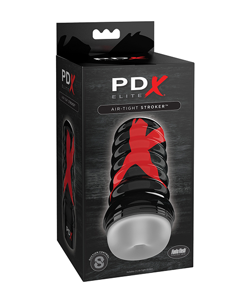 PDX Elite Air Tight Pussy Stroker Frosted Stroker from Pipedream Products. Air tight suction ensures that tip in or balls deep