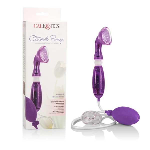 Advanced Clitoral Pump Purple from California Exotic Novelties. Resonating pleasure. Get a more sensual experience with our Advanced Clitoral Pump