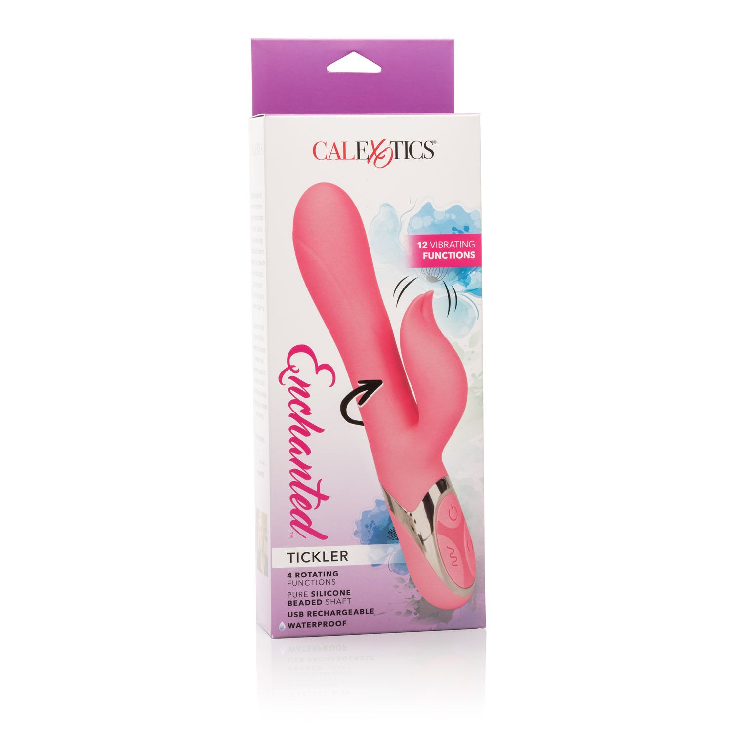 Enchanted Tickler Rabbit Style Vibrator from California Exotic Novelties features multiple rows of non-jamming pleasure beads. Bring a little magic to your bedroom with the Enchanted Tickler Vibrating Massager. Transport yourself to a wonderland of pleasu
