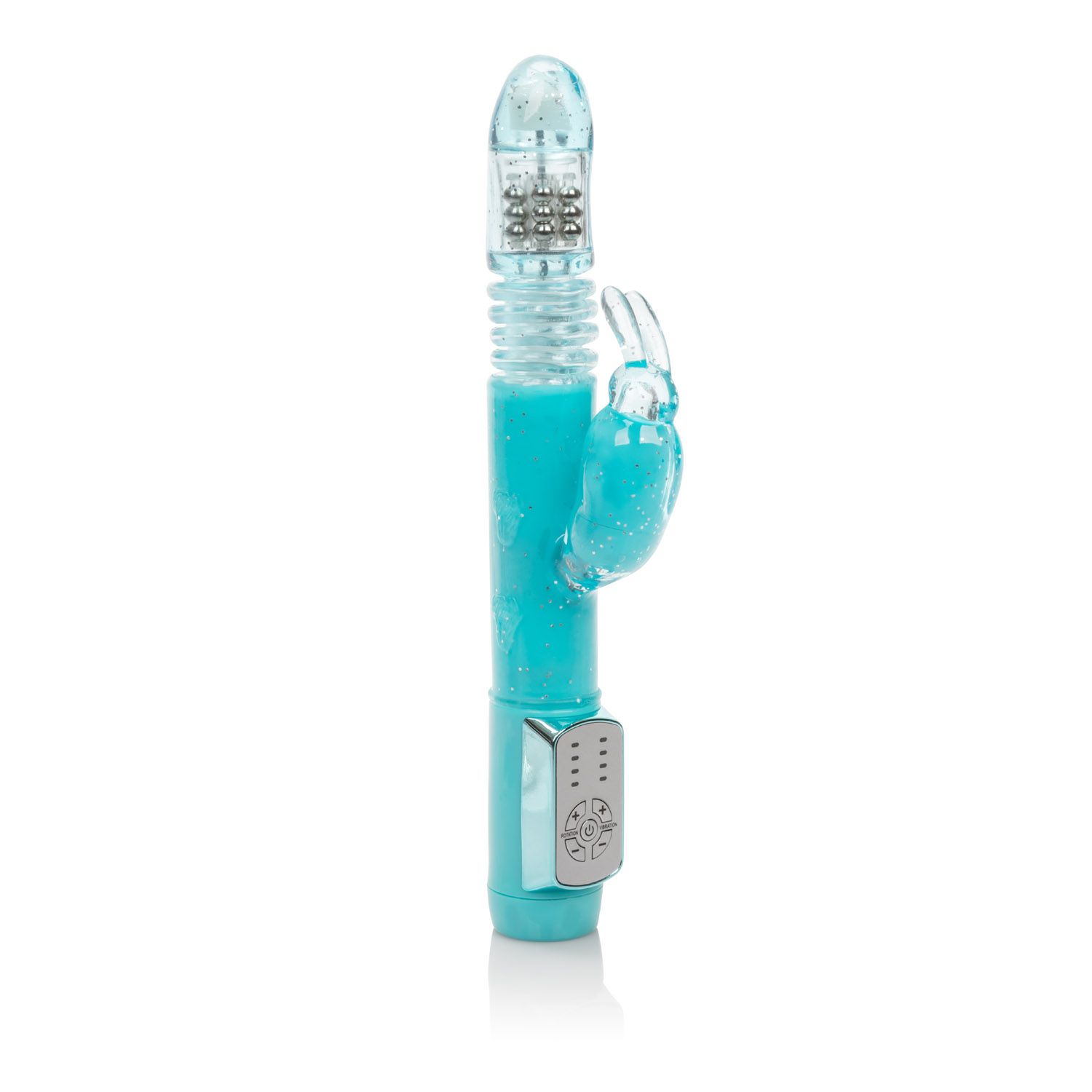 Dazzle Xtreme Thruster Blue Rabbit Vibrator from California Exotic Novelties. Bring thrilling fantasies to life this powerful vibrating masager