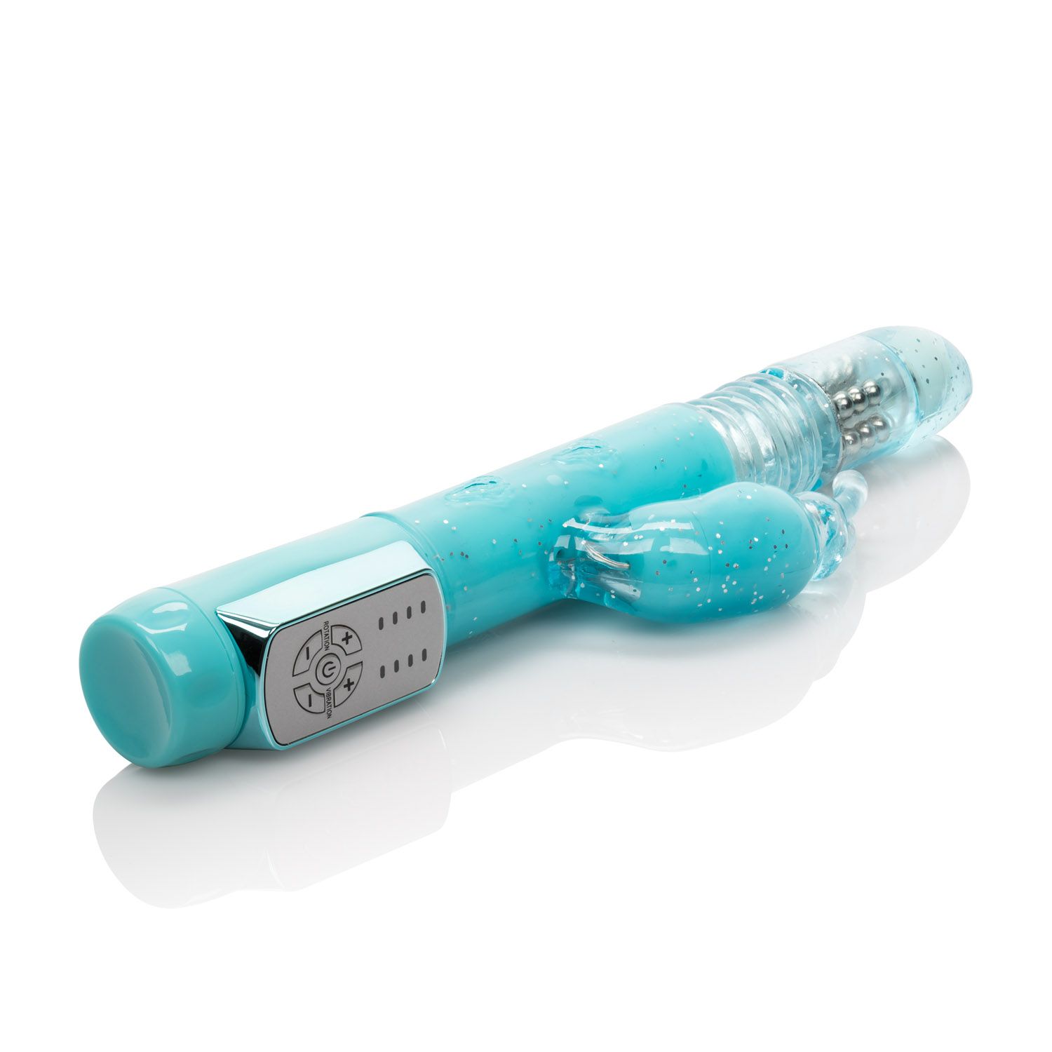 Dazzle Xtreme Thruster Blue Rabbit Vibrator from California Exotic Novelties. Bring thrilling fantasies to life this powerful vibrating masager