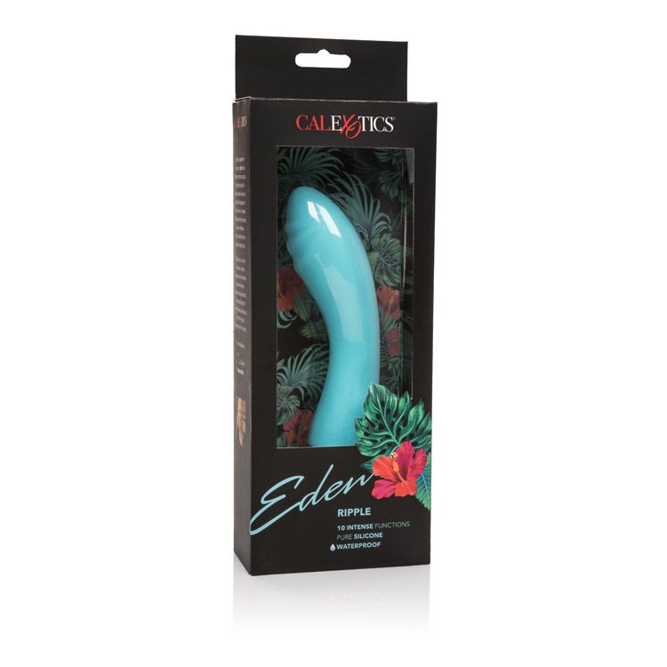 Eden Ripple Green G-Spot Vibrator. Cal Exotics Eden Ripple vibrator will sweep you away with waves of vibrating pleasure. The ergonomic curved shaft flexes and moves to hit all your favorite pleasure zones. Once you have found just the right spot