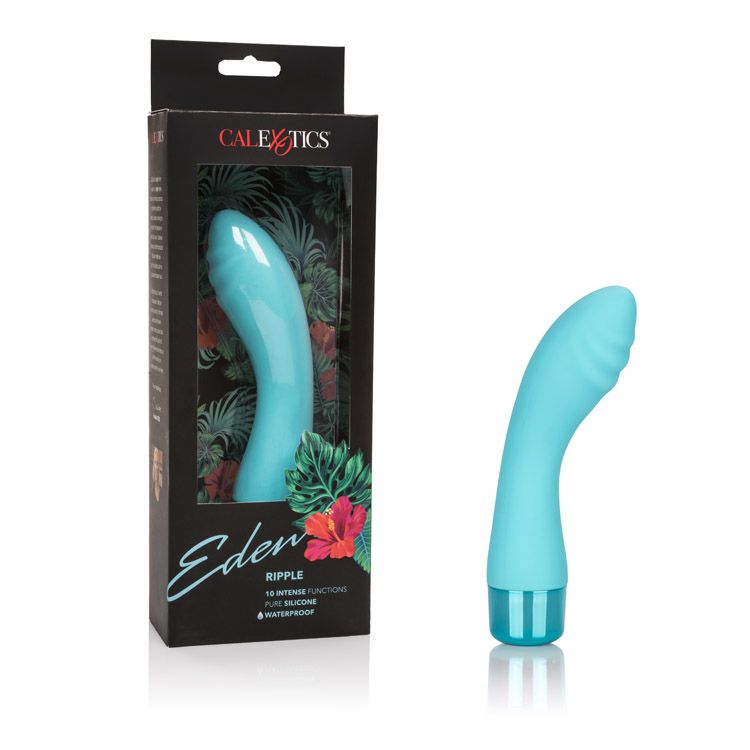 Eden Ripple Green G-Spot Vibrator. Cal Exotics Eden Ripple vibrator will sweep you away with waves of vibrating pleasure. The ergonomic curved shaft flexes and moves to hit all your favorite pleasure zones. Once you have found just the right spot