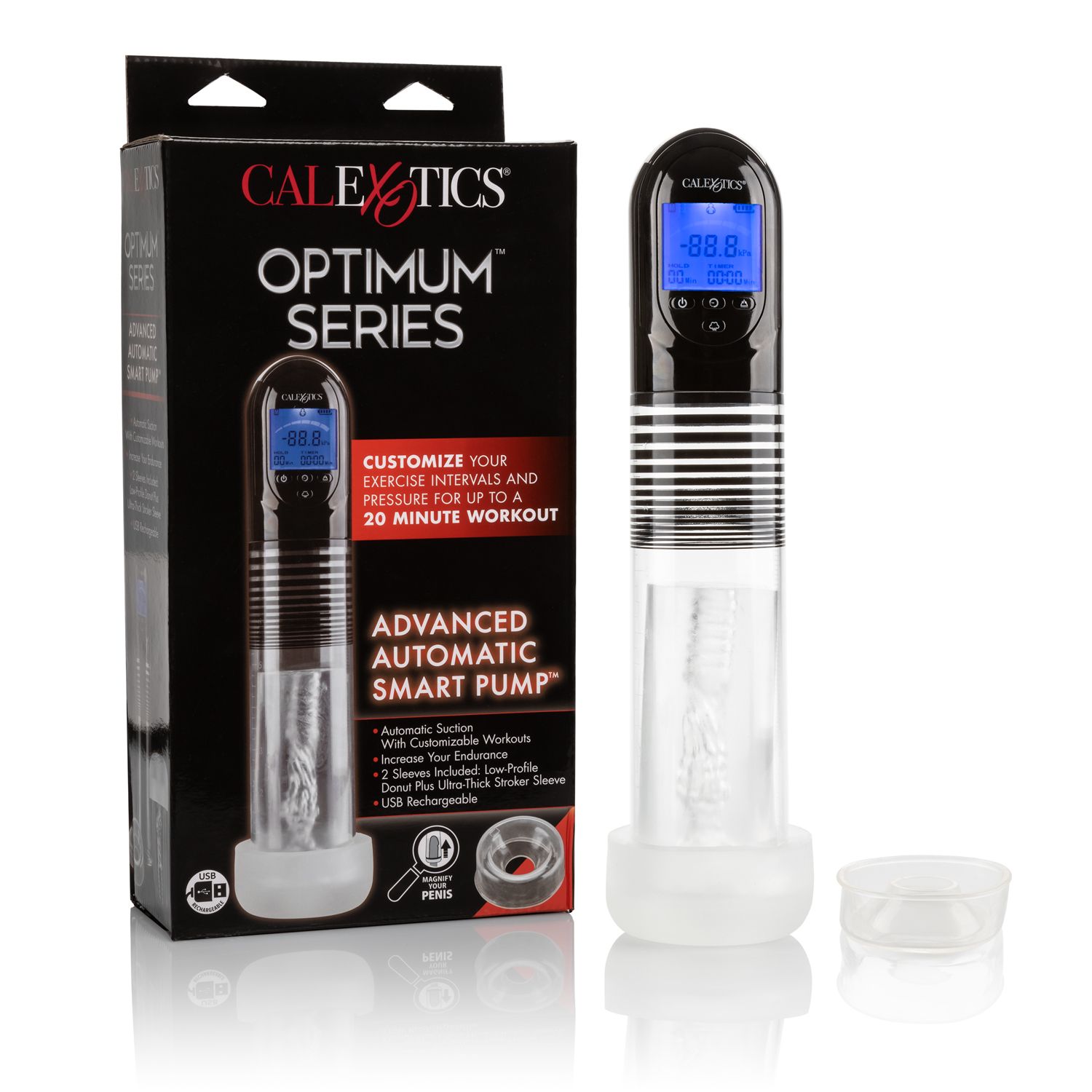Optimum Series Advanced Automatic Smart Pump from California Exotic Novelties. Maximize your pleasure tool with the Optimum Series Advanced Automatic Smart Pump