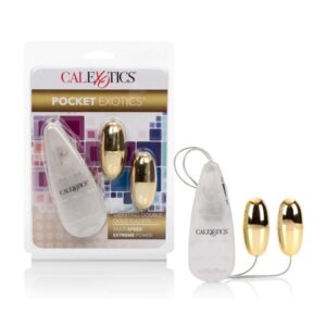 Pocket Exotics Double Bullet Vibrator Gold from California Exotic Novelties is a versatile